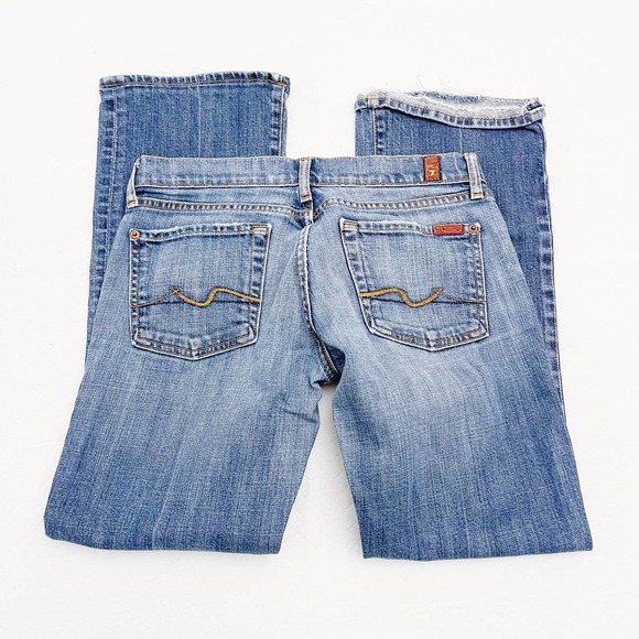 7 For All Mankind Bootcut Denim Jeans Medium Wash SZ27 - Picture 5 of 8